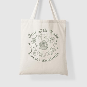 Fresh Off the Market Bridal Shower Gifts, Farmers Market Themed Bachelorette Party Tote Bag, She&#39;s Fresh Off the Market Bach Party