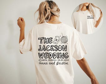 Custom Wedding Toss Shirts, Comfort Colors Wedding Shirt, Personalized Bridal Party Gift, Wedding Party Favors, Matching Group Wedding Merch