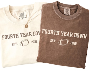 Football 4th Birthday Shirt, Football Theme Fourth Year Down Birthday Shirts, Matching Family Football Shirts, Custom Fourth Birthday Tees