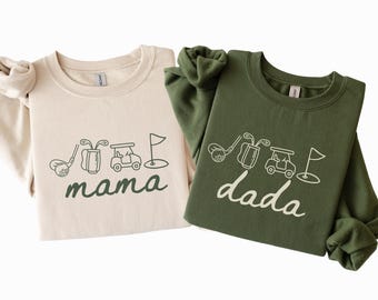 Golf Themed 1st Birthday Sweatshirts for Family, Golf Birthday Crewnecks for Mom and Dad, Golf First Birthday Matching Family Long Sleeve