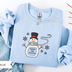 Flossy the Snowman Dental Christmas Sweatshirt, Christmas Dental Hygienist Sweater, Holiday Dentist, Dental Assistant Gift, Dental School image 5