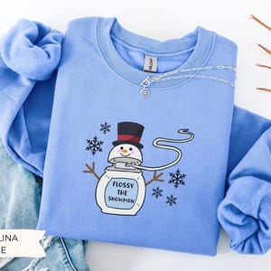 Flossy the Snowman Dental Christmas Sweatshirt, Christmas Dental Hygienist Sweater, Holiday Dentist, Dental Assistant Gift, Dental School image 12