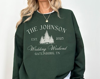 Custom Name Wedding Sweatshirt, Wedding Toss Social Club Bridal Party Camping Wedding Weekend Bridal Party Shirt Cabin Wedding Toss Crewneck
