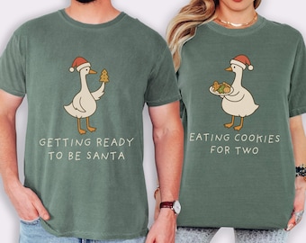 Funny Goose Pregnancy Shirt, Christmas Pregnant Announcement to Husband, Comfort Colors Expecting Mom Gift