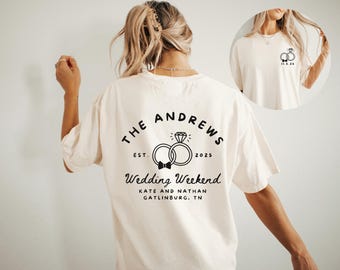 Custom Wedding Toss Shirts, Comfort Colors Wedding Shirt, Personalized Bridal Party Gift, Wedding Party Favors, Matching Group Wedding Merch