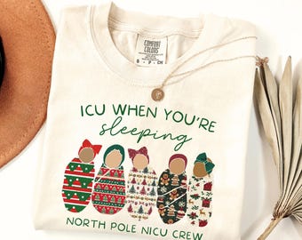 Comfort Colors Christmas NICU Shirt, NICU Nurse Winter Tshirt, Neonatal ICU Nurse T-shirt, Nicu Crew Unit Group Tees, Nicu Christmas Shirt
