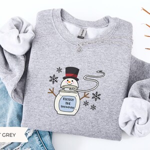 Flossy the Snowman Dental Christmas Sweatshirt, Christmas Dental Hygienist Sweater, Holiday Dentist, Dental Assistant Gift, Dental School image 9
