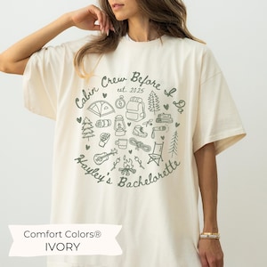 Cabin Bachelorette Tee Custom Camp Bachelorette Party Shirt, Comfort Colors Mountain Bride Camp, Hiking Bridal Party gifts Lake Themed bach