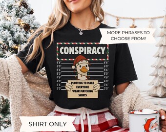 T-shirts de Noël pour toute la famille, tenues de Noël assorties pour les groupes, t-shirts humoristiques pour une fête de Noël avec des oies en prison, t-shirts de Noël assortis pour la famille