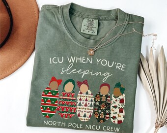 Comfort Colors Christmas NICU Nurse T-Shirt: Soft Cotton
