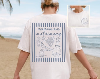 Mermaid Bachelorette Comfort Colors T-Shirts: Coastal Bach Party Tees
