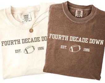 Football 40th Birthday Shirt, Football Theme Fourth Decade Down Birthday Shirts, Matching Family Football Shirts, Custom 40th Birthday Tees