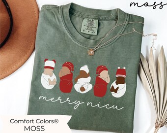 Comfort Colors® Christmas NICU Shirt, NICU Nurse Winter Tshirt, Neonatal ICU Nurse T-shirt, Nicu Christmas Shirt, Nicu Crew Christmas Shirt