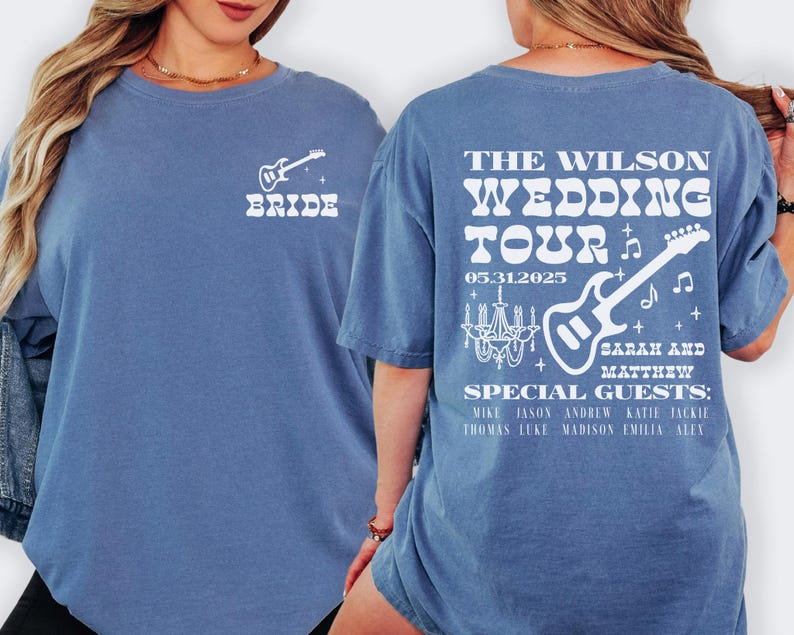 Custom Wedding Shirt Music Theme Wedding Tshirt Toss Wedding Tour Merch Destination Wedding Weekend Shirt Country Concert Wedding bild 4