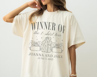 Custom Wedding Toss Shirts, Comfort Colors Wedding Shirt, Personalized Bridal Party Gift, Wedding Party Favors, Matching Group Wedding Merch