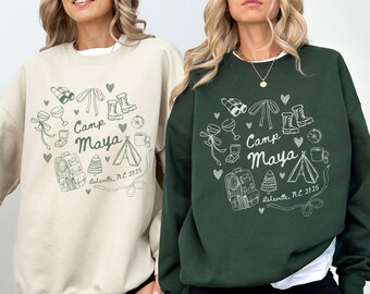 Personalized Camp Bachelorette Sweatshirts, Custom Camp Bach Bachelorette Crewneck, Lake Bachelorette Shirts Last Trail Before Veil Mountain