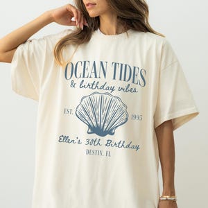 Tropical 30th Birthday Shirt, Comfort Colors Cruise Bday Party Tee, Custom Thirtieth Birthday Gift, Coastal Beach Summer Birthday Top