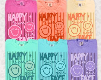 Camiseta Comfort Colors para profesores: ¡Qué alegría verte! Regalo de vuelta al cole.