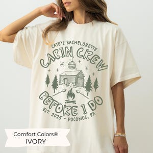 Cabin Bachelorette Tee Custom Camp Bachelorette Party Shirt, Comfort Colors Mountain Bride Camp, Hiking Bridal Party gifts Lake Themed bach