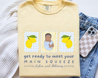 Chemise d'infirmière d'accouchement et d'accouchement d'été Tendance citron couleurs confort L et D t-shirt d'infirmière obstétrique drôle t-shirt d'allaitement accouchement cadeau d'infirmière