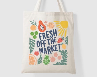 Fresh Off the Market Bridal Shower Gifts, Farmers Market Themed Bachelorette Party Tote Bag, She's Fresh Off the Market Bach Party