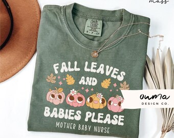 Fall Mother Baby Nurse Shirt, Comfort Colors Postpartum Nurse Shirt, Mother Baby Tech, Pumpkin Postpartum Nurse, Halloween Postpartum Nurse