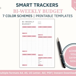BI-WEEKLY BUDGET Printable Template - Paycheck Budget Printable, Budget ...