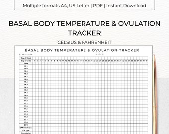 Printable Basal Body Temperature &amp; Ovulation / Fertility / Pregnancy ...