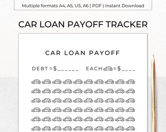 Car Debt Printable - Etsy