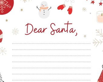 Whimsical Festive Letter from Santa Printable Digital North Pole Christmas Wish Template Holiday Download Family Tradition