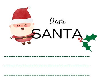 Whimsical Festive Letter from Santa Printable Digital North Pole Christmas Wish Template Holiday Download Family Tradition