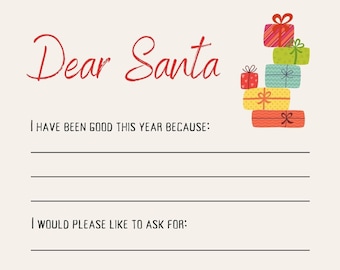 Whimsical Festive Letter from Santa Printable Digital North Pole Christmas Wish Template Holiday Download Family Tradition