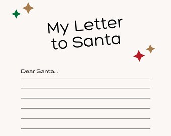 Whimsical Festive Letter from Santa Printable Digital North Pole Christmas Wish Template Holiday Download Family Tradition