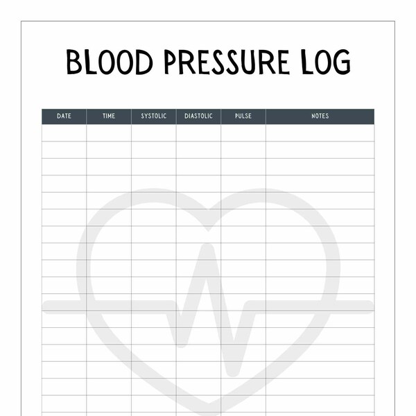 Blood Pressure Tracker Journal