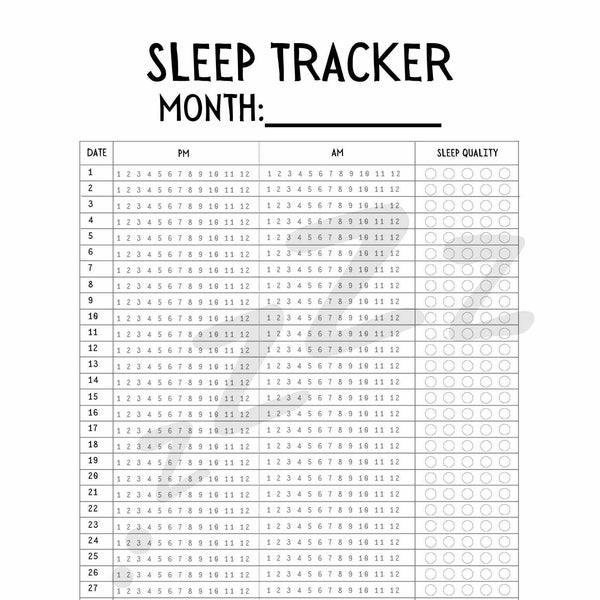Sleep Tracker Journal Tracker Log
