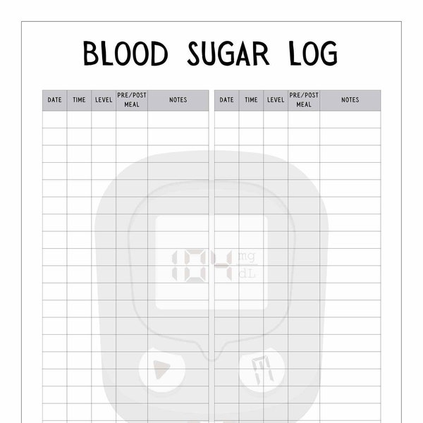 Blood Sugar Tracker Journal