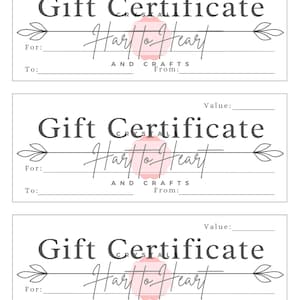 Blank Gift Certificates - Simple Black and White