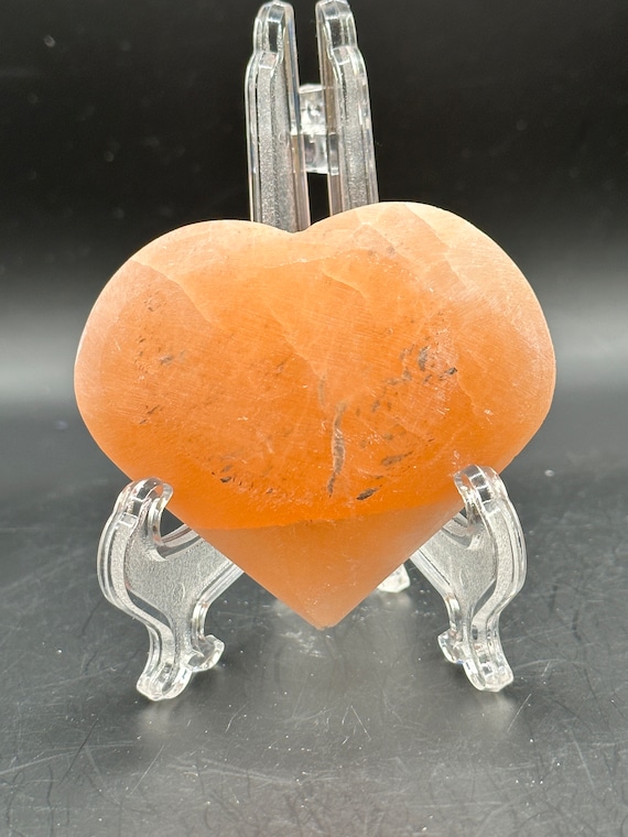 Peach Selenite Puffy Hearts Peach Selenite Puffy Hearts