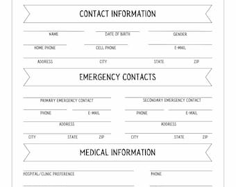 Doctor and Emergency Contact Information