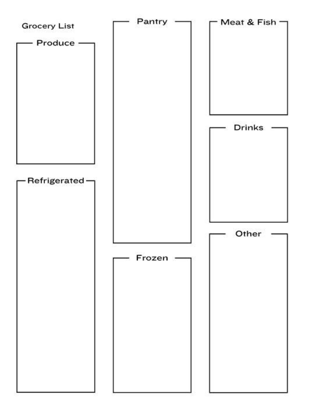 Grocery List Template - Etsy