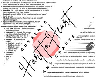 Hockey Rules for Beginners Printable | Ice Hockey Guide & Cheat Sheet | Learn Hockey Fast | Instant Download