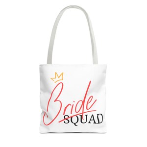 Bride Squad Personalized Tote Bag, Bachelorette Party Gift, Wedding Guest Bag, Bridal Shower Favor, Festive Shopping Bag
