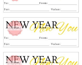 New Years Blank Gift Certificates - New Year New You
