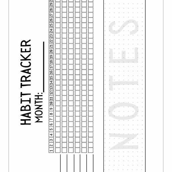 Habit Journal Tracker Log