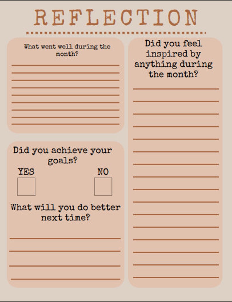 Monthly Reflection and Planning Guide | Stay Organized and Inspired - Etsy
