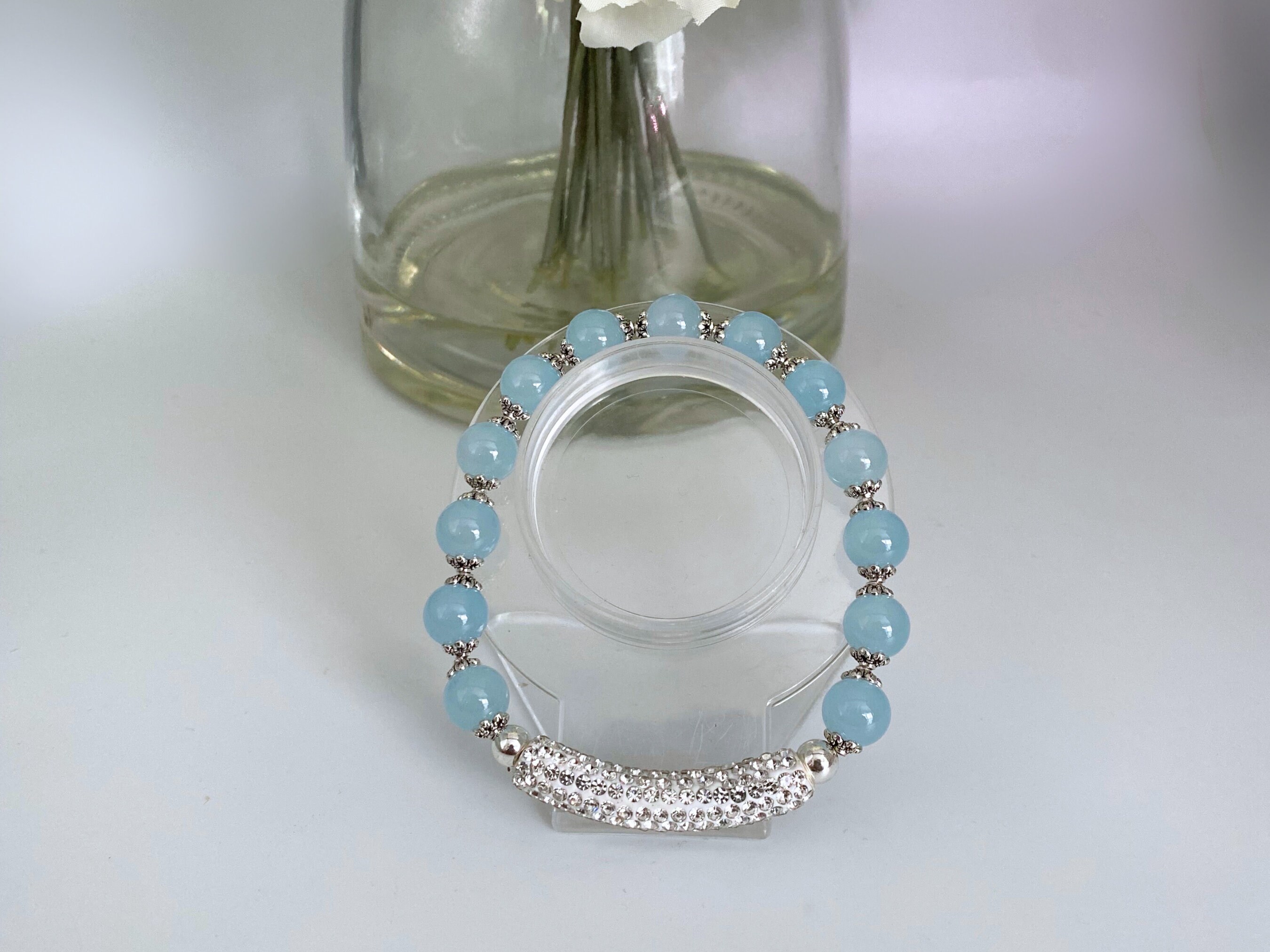 Amicae's Blue Glass Beads Jewelry Set, Made With High Quality Blue