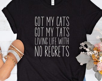 Tats and Cats tattoo artist gift for cat lover, Unisex shirt for tattoo lover gift, Cats and tats t shirt, tattoo gift idea cat lover shirt
