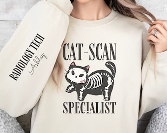 Radiology sweatshirt, Xray Tech Sweater, Personalized Radiology shirt, Funny Radiology Gift for Xray Technologist, funny cat sweatshirt