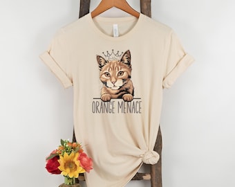 Orange cat t-shirt gift for cat lover, funny orange tabby top, ginger cat lover gift, custom cat name shirt, cat face, cat gift for wife