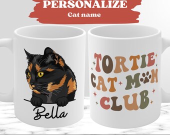 お母さんへのパーソナライズされた三毛猫マグカップギフト、猫好きのお母さんへの三毛猫ギフト、カスタム三毛猫マグカップ、猫用コーヒーマグ、三毛猫ママ